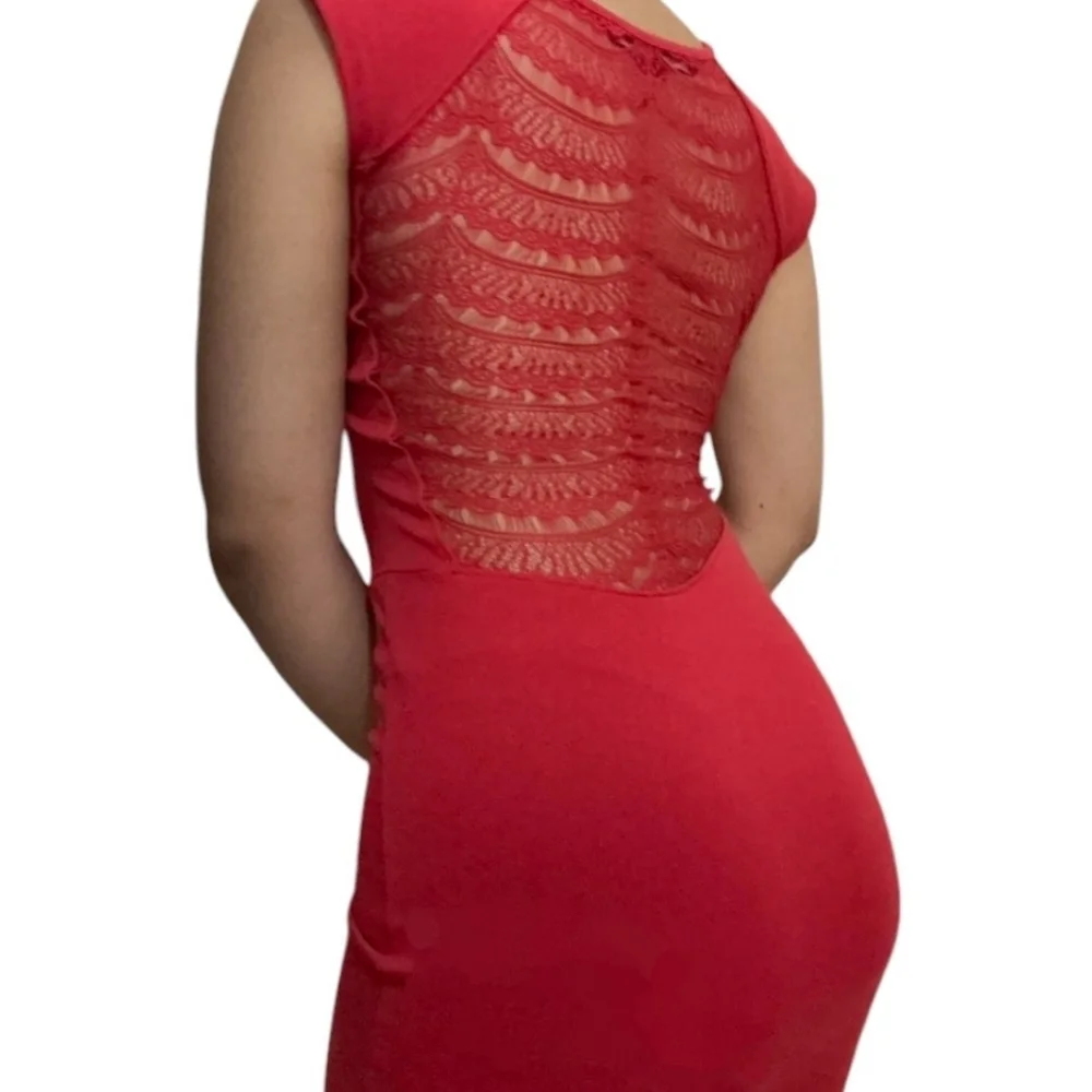 French Connection Vibrant Red Sleeveless Above Knee Bodycon Dress